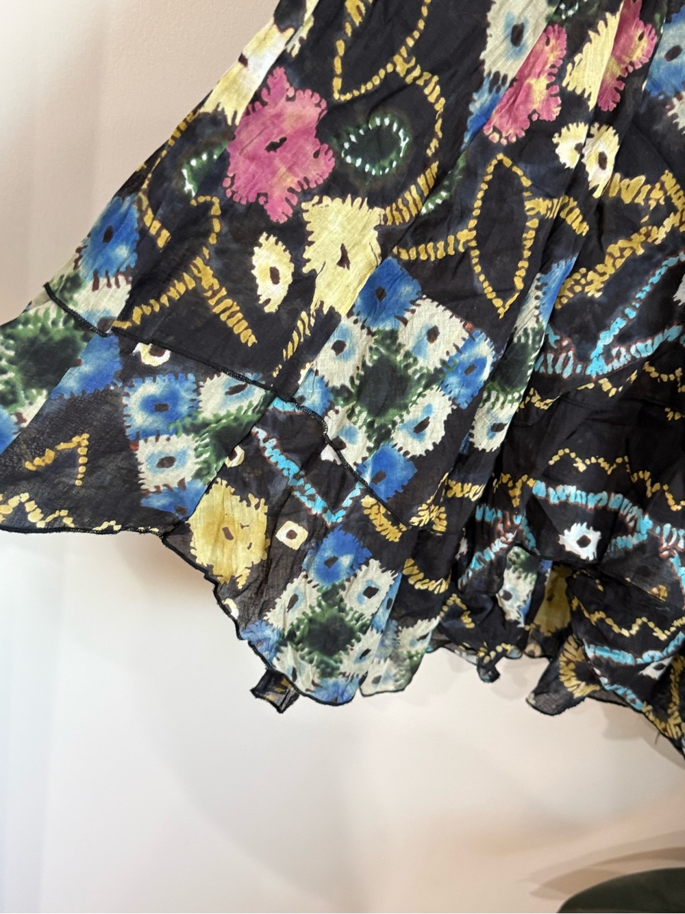 FP One Wisteria Bandhani Boho Smocked Floral Handkerchief Dress | Size S/P - Picture 6 of 6